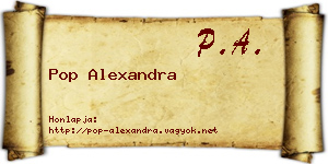 Pop Alexandra névjegykártya
